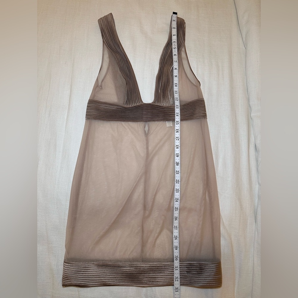 La Perla NWT Silk Blend Sheer Teddy Dress Tan - Picture 11 of 16